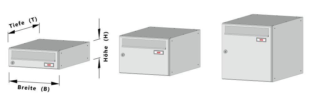 Aufputz - Briefkästen - gerade (waagerecht)