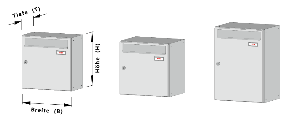 Aufputz - Briefkästen - hängend (senkrecht)