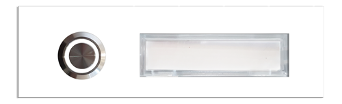 AVR-2 Klingelknopf mit LED-Ringbeleuchtung weiß mit AVR-3 Namensschild