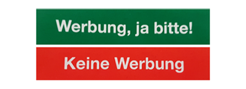 Papier-Wendeeinlage - 'Keine Werbung' - 'Werbung, ja bitte'