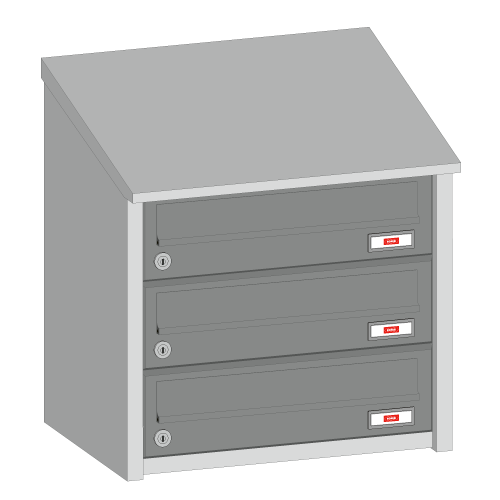 Carré - Verkleidung mit vorstehendem Schrägdach (Alu)