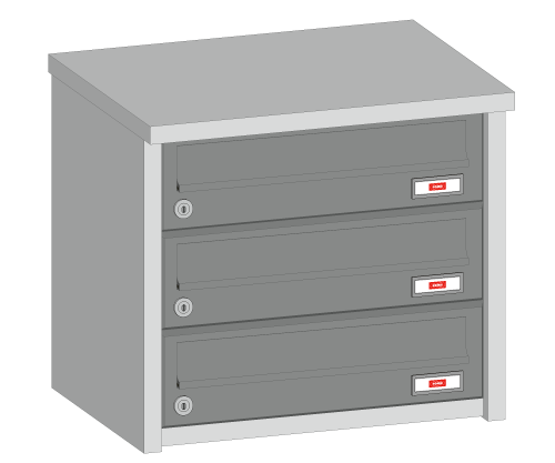 Carré - Verkleidung mit vorstehendem Dach (Alu)